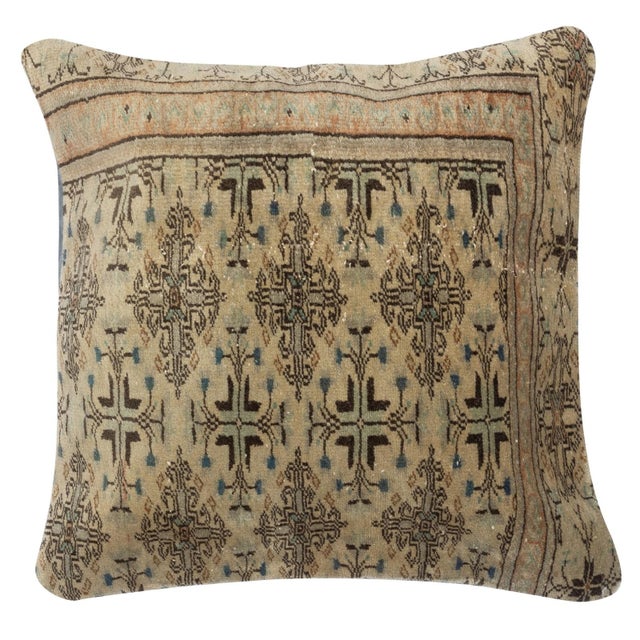 Traditional 24"x24" SET OF 2 - Vintage Toss Pillow Covers. Handmade Rug Cushion Covers For Sale - Image 3 of 4