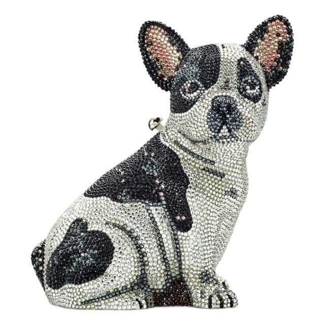 2019 Judith Leiber French BullDog Fred Crystal Minaudiere Evening Clutch Bag Collector’s Edition in Box For Sale