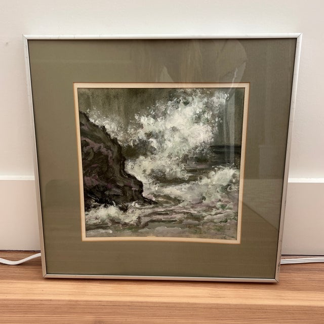 Paint Vintage Framed and Signed Seascape Painting For Sale - Image 7 of 7