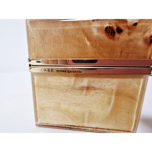 Wood Table Lighter and Ashtray in Briar Wood and Brass from Emmebi, 1970s, Set of 2 For Sale - Image 7 of 18