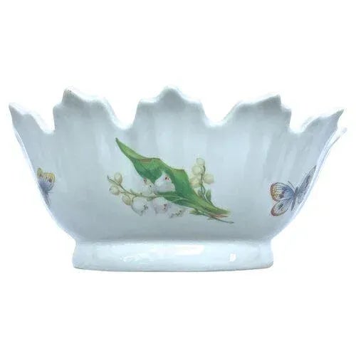 Mid 20th Century Vintage Limoges Floral & Butterfly Bowl For Sale - Image 5 of 7