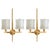 1940s 1940s French Brass + Glass Sconces Attributed to Maison Arlus - a Pair For Sale - Image 5 of 18
