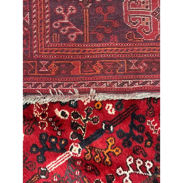 Mid-20th Century Persian Shiraz Qashqai Hand-Knotted Wool Rug For Sale - Image 11 of 11