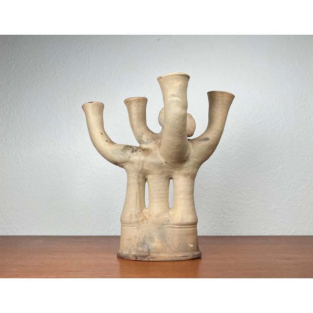 German Studio Pottery Sculptural Candleholder from Hans Fischer, 1980s For Sale - Image 4 of 18