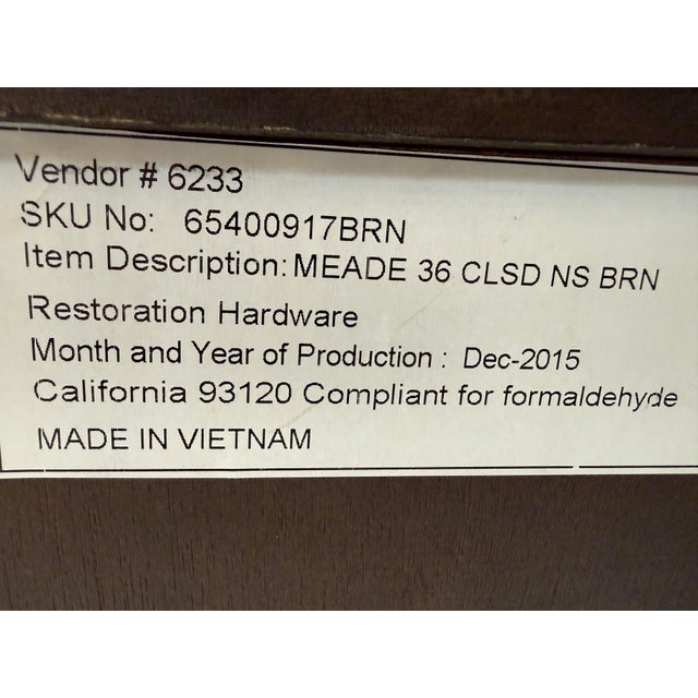 Restoration Hardware Meade Closed Nightstand For Sale - Image 11 of 12