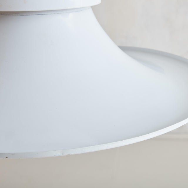 Mid-Century Modern White Metal Pendant Light by Joe Colombo for Stilnovo, Italy 1950s For Sale - Image 3 of 11