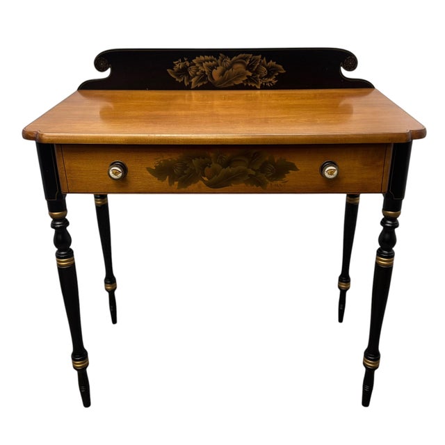 Vintage Lambert Hitchcock Traditional Americana Style Maple Writing Desk For Sale - Image 12 of 12
