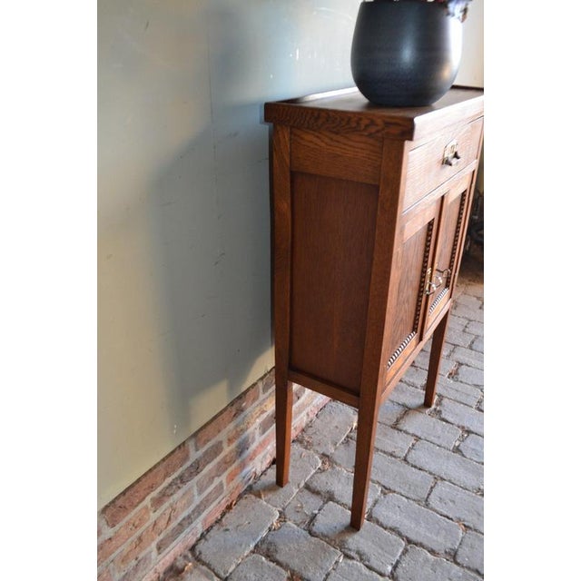 1920s Antique Oak Art Deco Hallway Cabinet For Sale - Image 5 of 9