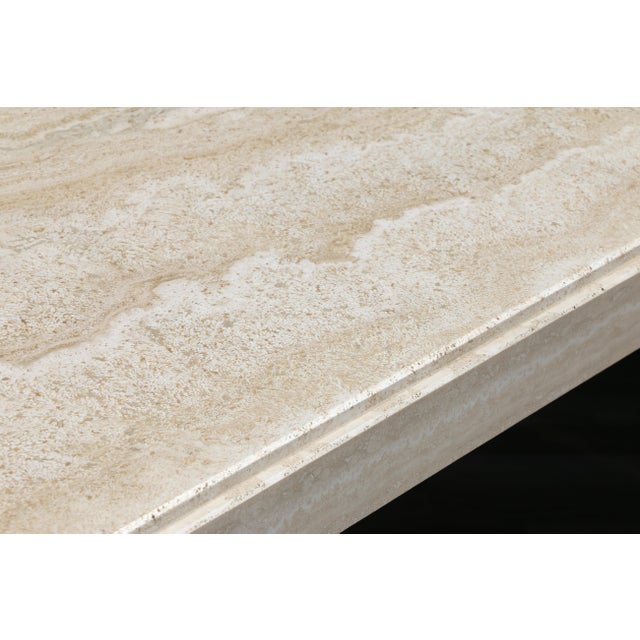 1980s Italian Postmodern Travertine Console Table by Stone International | Made in Italy For Sale - Image 15 of 18