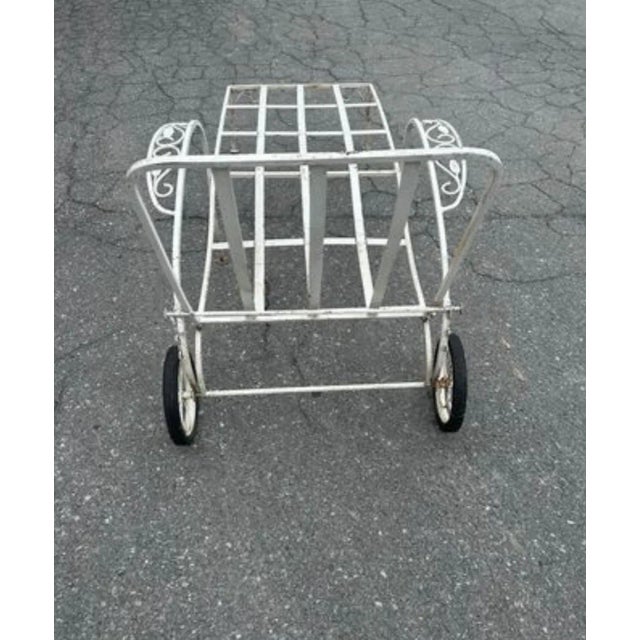Mid-Century Modern 1950s White Wrought Iron Lounger For Sale - Image 3 of 6