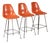 Charles Eames for Herman Miller Orange Fiberglass Counter Height Stools For Sale