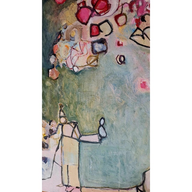 Un Temoin (A Witness) 2019 Abstract Expressionist Figurative Acrylic and Oil Painting by Contemporary Artist Lynn Christian For Sale - Image 4 of 4