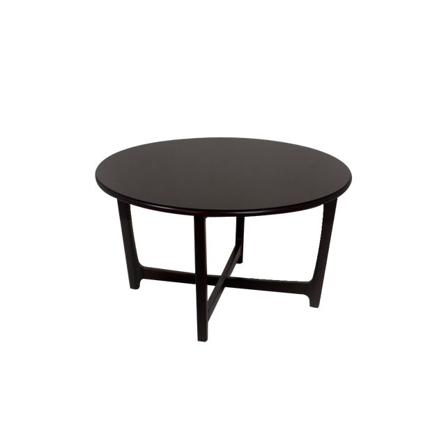 Round Wooden Coffee Table, Czechoslovakia, 1970s For Sale