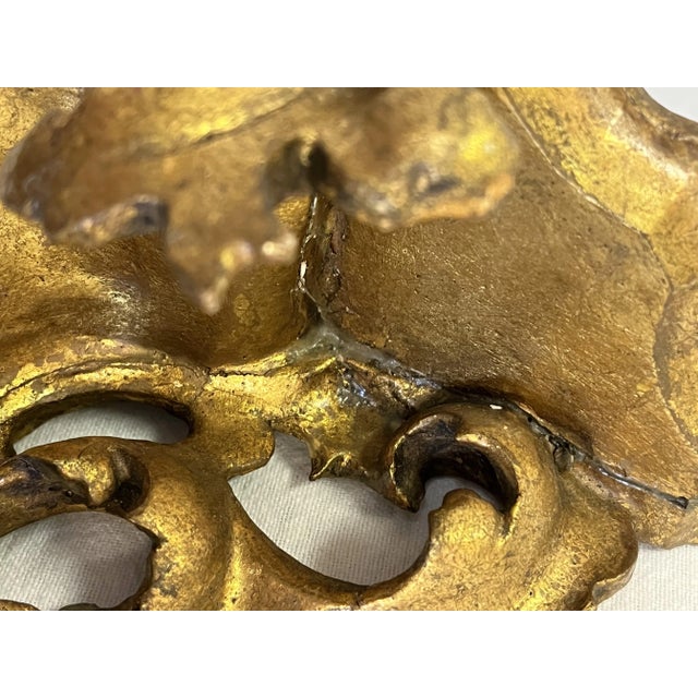 Vintage Italian Rococo Style Gilt Carved Wood Wall Brackets- a Pair For Sale - Image 12 of 13