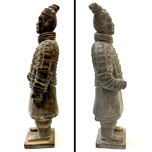 Gray 1980s Chinese Terracotta Replicas of Warriors - Set of 3 For Sale - Image 8 of 14