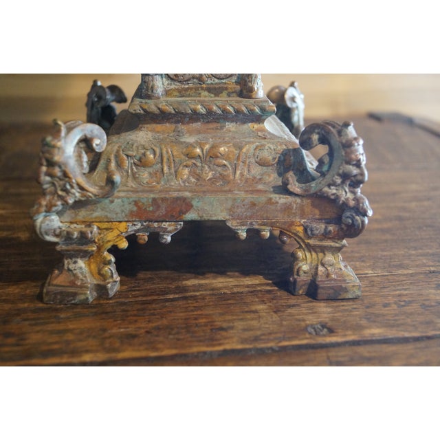 Early 20th Century French Bronze Gothic Candelabra For Sale - Image 10 of 13