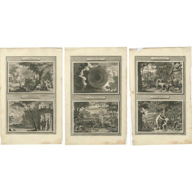 Creation of the World & Genesis Scenes, Mortier Amsterdam, circa 1700 : This striking pair of early 18th-century copper...