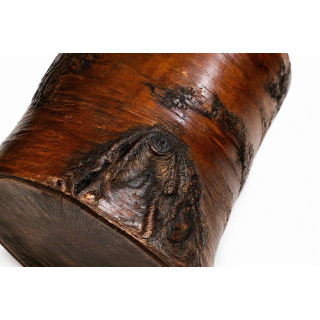 Antique Whole Root Solid Wood Brush Pot Vase Jar 15.75 Lb For Sale - Image 15 of 17