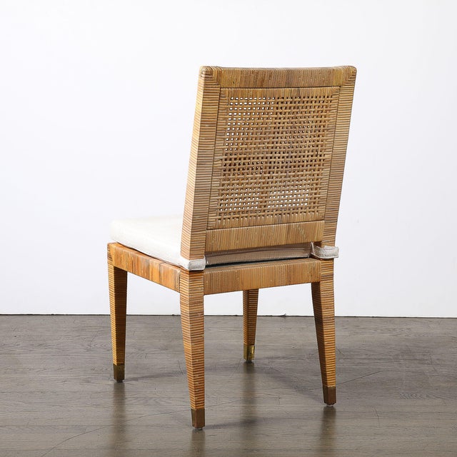 Mid-Century Rattan & Bamboo Wrapped & Upholstered Chair Signed Bielecky Brothers For Sale - Image 9 of 17