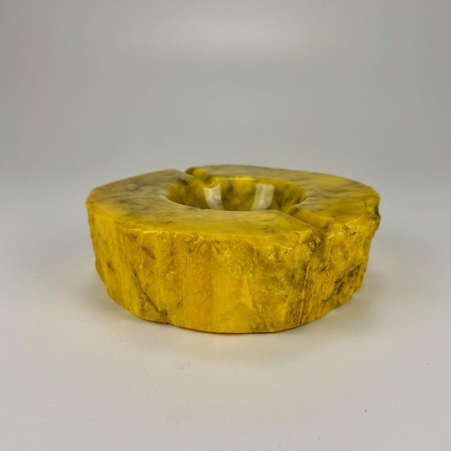 Large Mid-Century Yellow Alabaster Ashtray attributed to Romano Bianchi, Italy, 1960s For Sale - Image 6 of 8