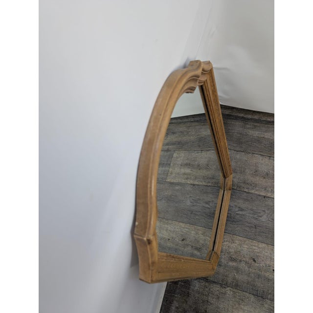 Brown Vintage Oak Wooden Framed Mirror For Sale - Image 8 of 11