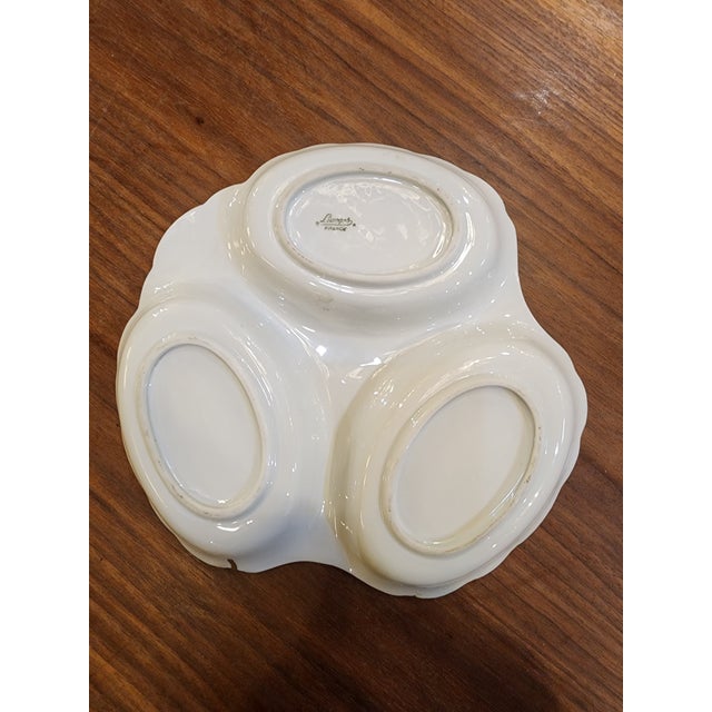 1910s Beautiful Antique Sectioned Hand Painted Limoges Dish For Sale - Image 5 of 6