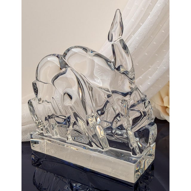 Gorgeous Baccarat crystal sculpture depicting a pair of elegant gazelles in art-deco style - beautiful for your home or...