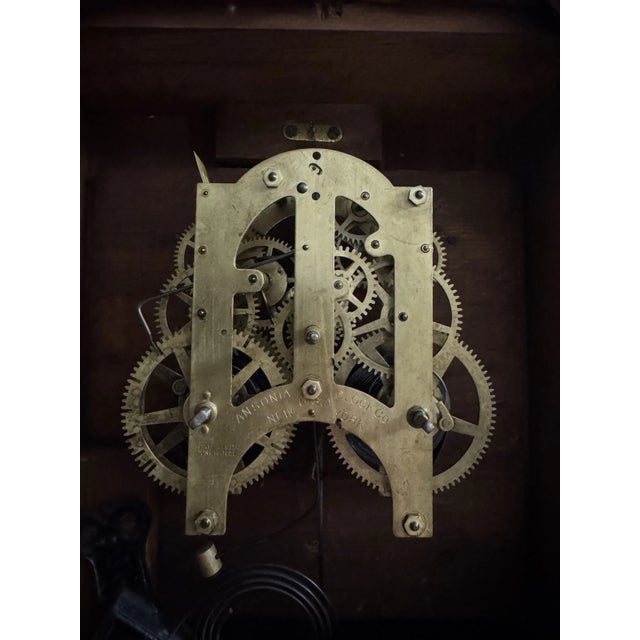Antique Ansonia “Regulator A” Schoolhouse Style Regulator Wall Clock For Sale - Image 9 of 10