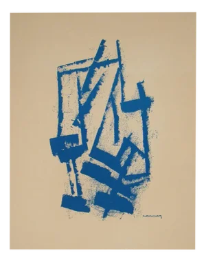 Georges Carrey, Composition Abstraite, 1953, Original Lithograph