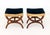 Empire Style Velvet Upholstered Curule Stools, Pr. For Sale In New York - Image 6 of 8