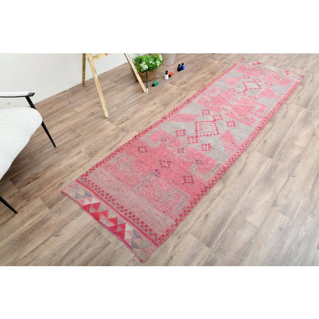 Pink 1970s Turkish Oushak Handmade Wool Cotton Pink Area Rug For Sale - Image 8 of 11