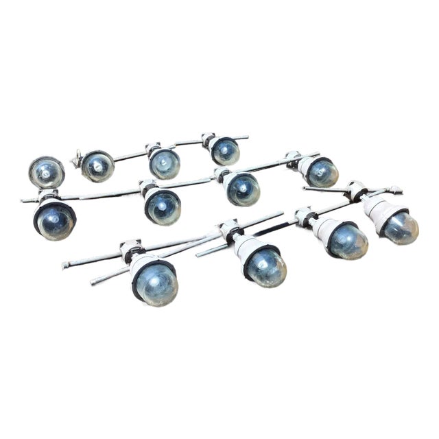 Vintage Russell & Stoll Cast Aluminum Industrial Warehouse Loft Factory Lights - Set of 12 For Sale