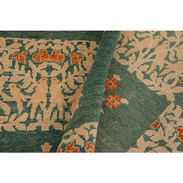 Tan Bohemien Ziegler Green Tan Hand-Knotted Wool Rug - 9'11'' X 13'6'' For Sale - Image 8 of 8