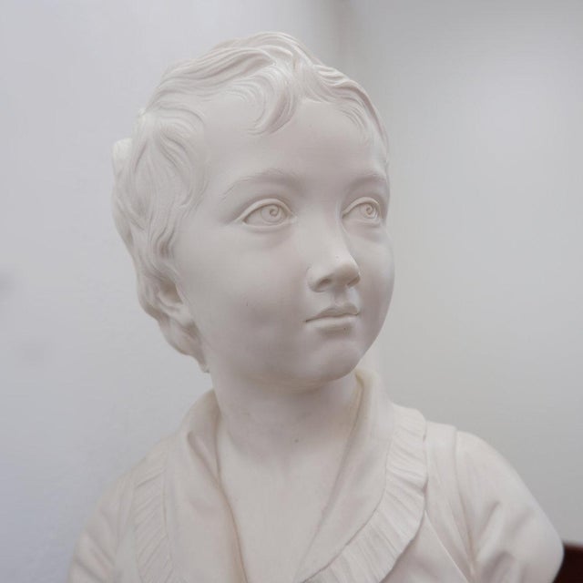 Jean-Antoine Houdon, Bust of Alexandre Brongniart, 1970s, Porcelain & Alabaster For Sale - Image 9 of 18