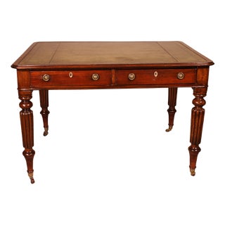 19th Century English Mahogany Partner Desk For Sale