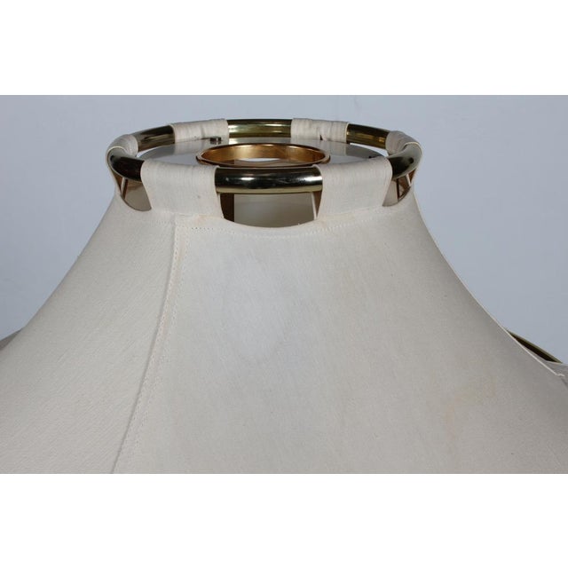 Scandinavian Modern Anna Floor Lamp with Brass Stem with Canvas Shade by Anna Ehrner for Atelje Lyktan, Sweden, 1970s For Sale - Image 6 of 14