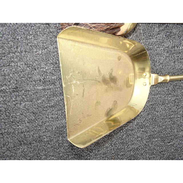 Fp 15 Vintage French Country Gold Fireplace Tools With Four Tools For Sale - Image 10 of 13