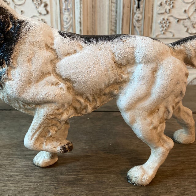 Early 20th Century Antique English Pointer Dog Cast Iron Door Stop For Sale - Image 5 of 12
