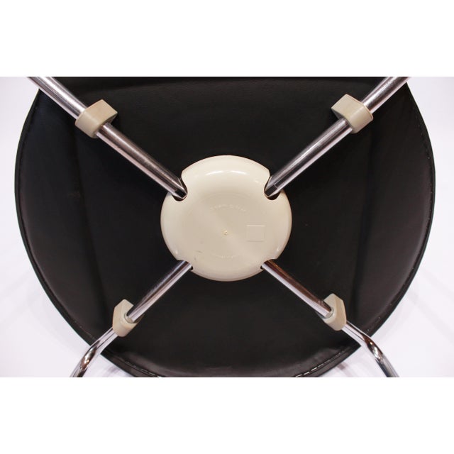 Black Black Leather Model 3207 Seven Chair by Arne Jacobsen for Fritz Hansen, 1980s For Sale - Image 8 of 9