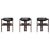 Pamplona Chairs in Black Leather by Augusto Savini, Italy, 1965, Set of 3 For Sale