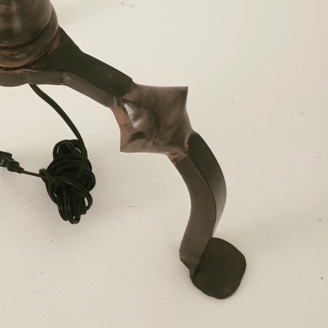 Black Vintage Wrought Iron Floor Lamp For Sale - Image 8 of 15