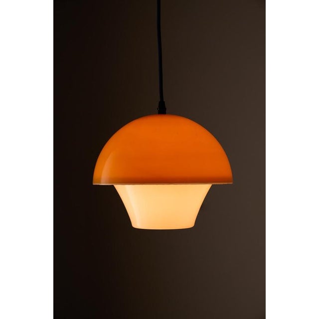 Yellow Cased Glass Mushroom Pendant, 1970s For Sale - Image 6 of 10