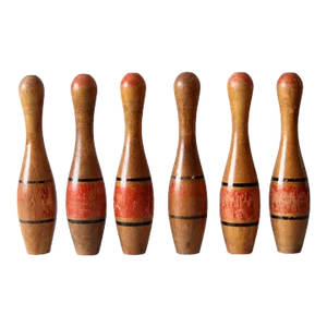 Antique Wooden Skittles, Tabletop Bowling Game