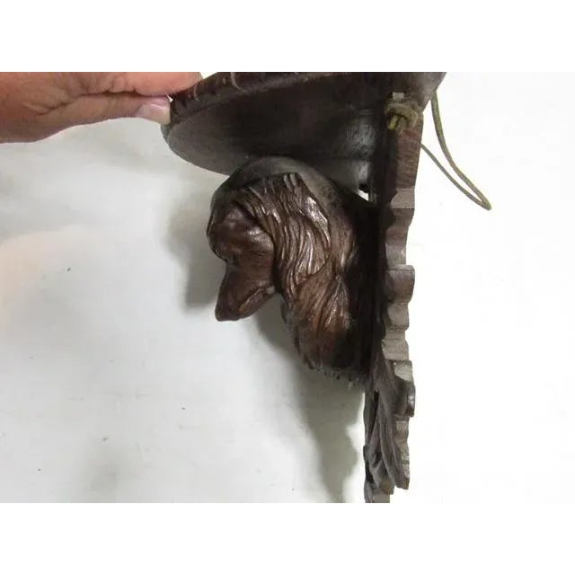 Antique Black Forest King Charles Spaniel Wall Shelf For Sale In San Francisco - Image 6 of 12