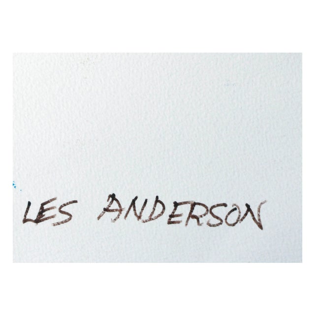 Multi-Color Abstract Watercolor by Les Anderson For Sale - Image 4 of 5