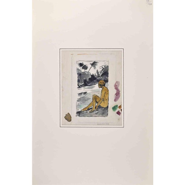 Modern Paul Emile Colin, Nude, Ink Drawing, Mid-20th Century For Sale - Image 3 of 3