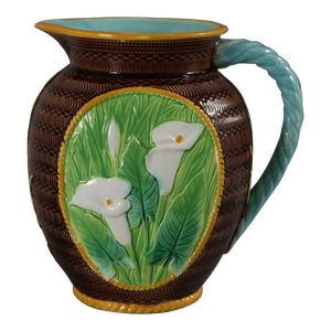 George Jones Majolica Calla Lily Pitcher