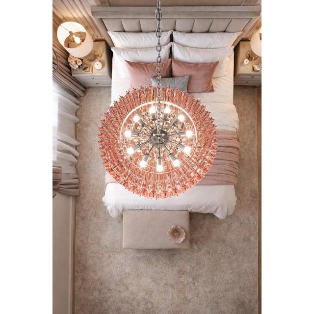 Pink Murano Glass Chandelier, 1990s For Sale - Image 9 of 16