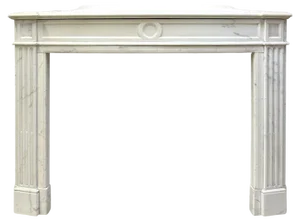 Louis XVI French Statuary White Marble Fireplace Mantel, 1880s