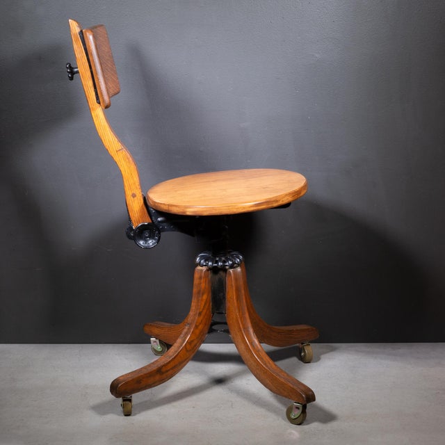 Late 19th Century 19th C. Heywood Brothers & Wakefield Company Stenographer's Chair c.1897 For Sale - Image 5 of 9